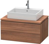Duravit L-Cube Meuble sous-lavabo pour console, suspendu, 2 tiroirs, 820x400x547mm, LC581707979, LC581707979, Colorazione: Decorazione naturale in noce