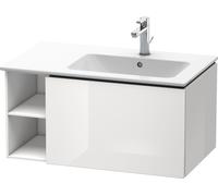 Duravit L-Cube Meuble sous-lavabo suspendu 82,0 x 48,1 cm, 1 tiroir, côté étagère, pour ME by Starck 234683 Cuve à droite, LC619202222, LC619202222, Colorazione: Decoro bianco lucido
