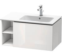 Duravit L-Cube Meuble sous-lavabo suspendu, 1 tiroir, étagère sur le côté, vasque à droite, 820x400x481mm, LC619208585, LC619208585, Colorazione: Laccato lucido bianco