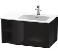 Duravit L-Cube Meuble sous-lavabo suspendu, 1 tiroir, étagère sur le côté, vasque à droite, 820x400x481mm, LC619204040, LC619204040, Colorazione: Laccato nero lucido
