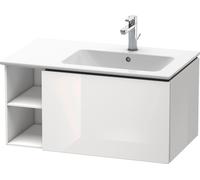 Duravit L-Cube Meuble sous-lavabo suspendu, 1 tiroir, étagère sur le côté, vasque à droite, 820x400x481mm, LC619202222, LC619202222, Colorazione: Decoro bianco lucido
