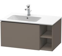 Duravit L-Cube Meuble sous-lavabo suspendu, 1 tiroir, étagère sur le côté, vasque à gauche, 820x400x481mm, LC619109090, LC619109090, Colorazione: Flanella Grigio seta opaco laccato opaco