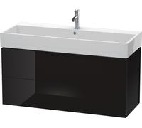 Duravit L-Cube Meuble sous-lavabo suspendu, 2 tiroirs, 118,4 x 45,9 cm, pour Vero Air 235012, LC627904040, LC627904040, Colorazione: Laccato nero lucido