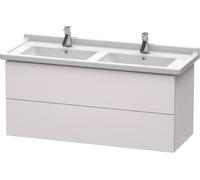 Duravit L-Cube Meuble sous-lavabo suspendu, 2 tiroirs, 1220mm, pour Starck 3, LC626708787, LC626708787, Colorazione: Laccato Bianco Lilla Seta opaco Laccato opaco