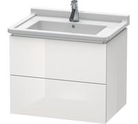 Duravit L-Cube Meuble sous-lavabo suspendu, 2 tiroirs, 670mm, pour Starck 3, LC626408585, LC626408585, Colorazione: Laccato lucido bianco