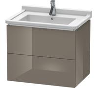 Duravit L-Cube Meuble sous-lavabo suspendu, 2 tiroirs, 670mm, pour Starck 3, LC626408989, LC626408989, Colorazione: Flanella Laccato lucido grigio flanella