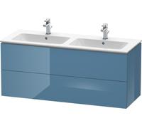 Duravit L-Cube Meuble sous-lavabo suspendu, 2 tiroirs, largeur : 1290mm, pour ME by Starck 233613, LC625804747, LC625804747, Colorazione: Laccato lucido blu pietra