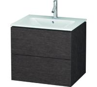 Duravit L-Cube Meuble sous-lavabo suspendu, 2 tiroirs, largeur : 620mm, pour ME by Starck 233663, LC624007272, LC624007272, Colorazione: impiallacciato in vero legno di quercia scuro spazzolato e vero