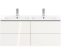 Duravit L-Cube Meuble sous-lavabo suspendu, 4 tiroirs, largeur : 1290mm, pour ME by Starck 233613, LC625902222, LC625902222, Colorazione: Decoro bianco lucido