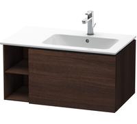 Duravit L-Cube Meuble sous-lavabo suspendu 82,0 x 48,1 cm, 1 tiroir, côté étagère, pour ME by Starck 234683 Cuve à droite, LC619205353, LC619205353, Colorazione: Castagno scuro arredamento scuro