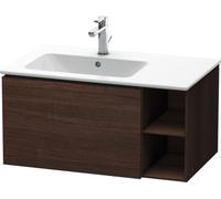 Duravit L-Cube Meuble sous-lavabo suspendu 82,0 x 48,1 cm, 1 tiroir, étagère latérale, pour ME by Starck 234583 Cuve à gauche, LC619105353, LC619105353, Colorazione: Castagno scuro arredamento scuro