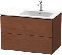 Duravit L-Cube Meuble sous-lavabo suspendu 82,0 x 48,1 cm, 2 tiroirs, pour ME par Starck 234683 Cuvette à droite, LC629201313, LC629201313, Colorazione: impiallacciatura in vero legno di noce american