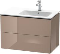 Duravit L-Cube Meuble sous-lavabo suspendu 82,0 x 48,1 cm, 2 tiroirs, pour ME par Starck 234683 Cuvette à droite, LC629208686, LC629208686, Colorazione: Laccato lucido Cappuccino