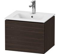 Duravit L-Cube Meuble sous-lavabo suspendu, Compact, 1 tiroir, 520x400x421mm, LC611806969, LC611806969, Colorazione: Noce spazzolato Impiallacciatura in vero legno