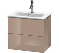 Duravit L-Cube Meuble sous-lavabo suspendu Compact, 2 tiroirs, largeur : 620mm, pour ME by Starck 234263, LC625608686, LC625608686, Colorazione: Laccato lucido Cappuccino