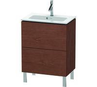 Duravit L-Cube Meuble sous-lavabo vertical Compact, 2 tiroirs, largeur : 620mm, pour ME by Starck 234263, LC667301313, LC667301313, Colorazione: impiallacciatura in vero legno di noce americano