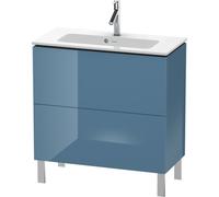 Duravit L-Cube Meuble sous-lavabo vertical Compact, 2 tiroirs, largeur : 820mm, pour ME by Starck 234283, LC667404747, LC667404747, Colorazione: Laccato lucido blu pietra