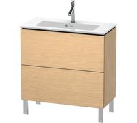 Duravit L-Cube Meuble sous-lavabo vertical Compact, 2 tiroirs, largeur : 820mm, pour ME by Starck 234283, LC667401212, LC667401212, Colorazione: Rovere spazzolato Impiallacciatura in vero legno