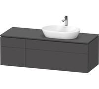 Duravit L-Cube Meuble sous-vasque avec consoles suspendues, avec plan de toilette, 2 tiroirs, vasque à droite, 1420x482x550mm, LC4875049490000, LC4875049490000, Colorazione: Grafite opaco Decor