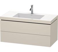 Duravit L-Cube Meuble vasque c-bonded avec base murale, 100x48 cm, 2 tiroirs, sans trop-plein, 1 trou pour robinet, LC6928O9191, LC6928O9191, Colorazione: Taupe Decor