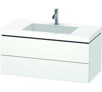 Duravit L-Cube Meuble vasque c-bonded avec base murale, 100x48 cm, 2 tiroirs, sans trop-plein, 1 trou pour robinet, LC6928O1818, LC6928O1818, Colorazione: Bianco opaco Decor bianco opaco
