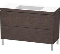 Duravit L-Cube Meuble vasque c-bonded avec socle sur pied, 120x48 cm, 2 tiroirs, sans trop-plein, sans trou de robinet, LC6939N7272, LC6939N7272, Colorazione: impiallacciato in vero legno di quercia s