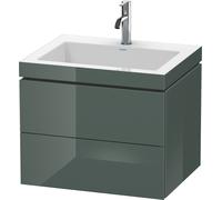 Duravit L-Cube meuble vasque c-bonded avec socle, suspendue au mur, 60x48 cm, 2 tiroirs, sans trop-plein, 1 trou pour robinet, LC6926O3838, LC6926O3838, Colorazione: Laccato lucido Grigio Dolomiti Gre