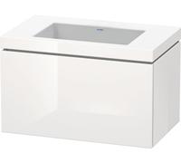 Duravit L-Cube meuble vasque c-bonded avec socle, suspendue au mur, 80x48 cm, 1 tiroir, sans trop-plein, sans trou de robinet, LC6917N2222, LC6917N2222, Colorazione: Decoro bianco lucido