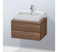 Duravit L-Cube Meuble sous-lavabo pour console, suspendu, 2 tiroirs, 720x400x547mm, LC581602121, LC581602121, Colorazione: Decorazione in noce scuro