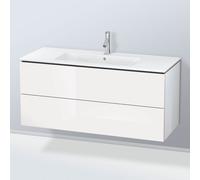 Duravit L-Cube Meuble sous-lavabo suspendu, 2 tiroirs, largeur : 1220mm, pour ME by Starck 233612, LC624308585, LC624308585, Colorazione: Laccato lucido bianco