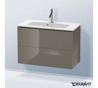 Duravit L-Cube Meuble sous-lavabo suspendu, Compact, 2 tiroirs, 820x550x391mm, LC625708989, LC625708989, Colorazione: Flanella Laccato lucido grigio flanella