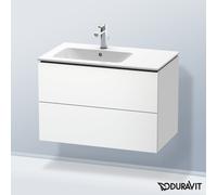 Duravit L-Cube Meuble sous-lavabo suspendu 82,0 x 48,1 cm, 2 tiroirs, pour ME by Starck 234583 Cuve à gauche, LC629101818, LC629101818, Colorazione: Bianco opaco Decor bianco opaco
