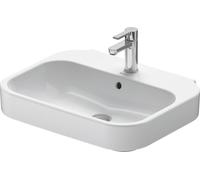 Duravit Happy D.2 - Lavabo 600x475 mm, con 1 foro per miscelatore, con WonderGliss, bianco alpino 23166000001