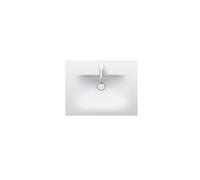Duravit Lave-mains Viu 234463, 630 mm, avec trop-plein, avec table de robinetterie, 1 trou de robinet, 23446300001, 23446300001, Colorazione: Bianco con Wondergliss