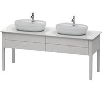 Duravit Luv bâti-support pour lavabo à poser, 1733 x 570 mm, 2 tiroirs, LU9562B3939, LU9562B3939, Colorazione: Nordic White laccato opaco seta bianco nordico