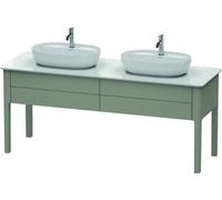 Duravit Luv bâti-support pour lavabo à poser, 1733 x 570 mm, 2 tiroirs, LU9562B9292, LU9562B9292, Colorazione: Grigio pietra Vernice opaca Seta opaco