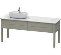 Duravit Luv bâti-support pour lavabo à poser, 1733 x 570 mm, 2 tiroirs, LU9563L9292, LU9563L9292, Colorazione: Grigio pietra Vernice opaca Seta opaco