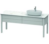 Duravit Luv bâti-support pour lavabo à poser, 1733 x 570 mm, 2 tiroirs, LU9563R3939, LU9563R3939, Colorazione: Nordic White laccato opaco seta bianco nordico