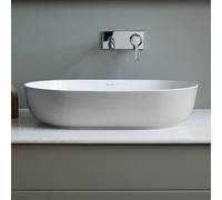 Lavabo Duravit Luv top basin 60x40cm, senza sfioratore, senza foro per rubinetto, senza foro per rubinetto, levigato, colore esterno bianco, Colorazione: Interno bianco, esterno grigio semi opaco - 0379602300