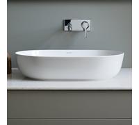 Lavabo Duravit Luv top basin 60x40cm, senza sfioratore, senza foro per rubinetto, senza foro per rubinetto, levigato, colore esterno bianco, Colorazione: Colore interno bianco, colore esterno bianco seta opaca, con WonderGliss - 03796026001