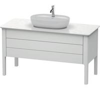 Duravit Luv Meuble sous-lavabo à poser LU9566, 1338 x 570 mm, 1 tiroir, 1 tablette coulissante, LU956603636, LU956603636, Colorazione: Laccato bianco seta opaco