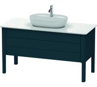 Duravit Luv Meuble sous-lavabo à poser LU9566, 1338 x 570 mm, 1 tiroir, 1 tablette coulissante, LU956609898, LU956609898, Colorazione: Laccato opaco seta blu notte