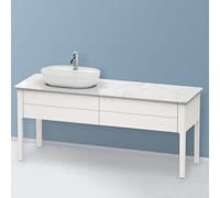 Duravit Luv bâti-support pour lavabo à poser, 1733 x 570 mm, 2 tiroirs, LU9563L3939, LU9563L3939, Colorazione: Nordic White laccato opaco seta bianco nordico