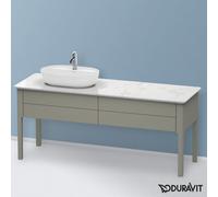 Duravit Luv bâti-support pour lavabo à poser, 1733 x 570 mm, 2 tiroirs, LU9563L9292, LU9563L9292, Colorazione: Grigio pietra Vernice opaca Seta opaco