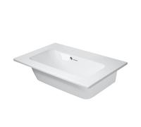 Lavabo Duravit ME by Starck Furniture Compact 63x40cm, senza foro per rubinetto, con troppopieno, con panca per rubinetto, colorazione: Bianco