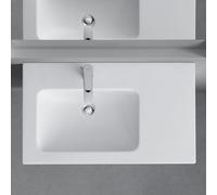 Duravit ME by Starck - Lavabo asimmetrico 830x490 mm, 1 foro per miscelatore a sx, con WonderGliss, bianco 23458300001