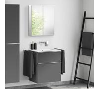 Duravit ME by Starck lavabo, evineo ineo4 mobile per lavabo, La: 63 cm, con maniglia, con armadietto a specchio,, 233663AC60+BE0265AN+BEA001MI, ME by Starck [Mobili da Bagno > Set Mobili da Bagno]