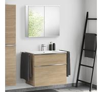 Duravit ME by Starck lavabo, evineo ineo4 mobile per lavabo, La: 83 cm, con maniglia, con armadietto a specchio,, 233683AC00+BE0266OA+BEA002MI, ME by Starck [Mobili da Bagno > Set Mobili da Bagno]