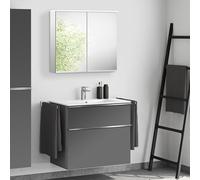 Duravit ME by Starck lavabo, evineo ineo4 mobile per lavabo, La: 83 cm, con maniglia, con armadietto a specchio per la Svizzera,, 233683AA00+BE0266AN+BEA041MI, ME by Starck [Mobili da Bagno > Set Mobi