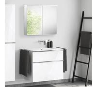 Duravit ME by Starck lavabo, evineo ineo4 mobile per lavabo, La: 83 cm, con maniglia, con armadietto a specchio,, 233683AC60+BE0266WH+BEA002MI, ME by Starck [Mobili da Bagno > Set Mobili da Bagno]